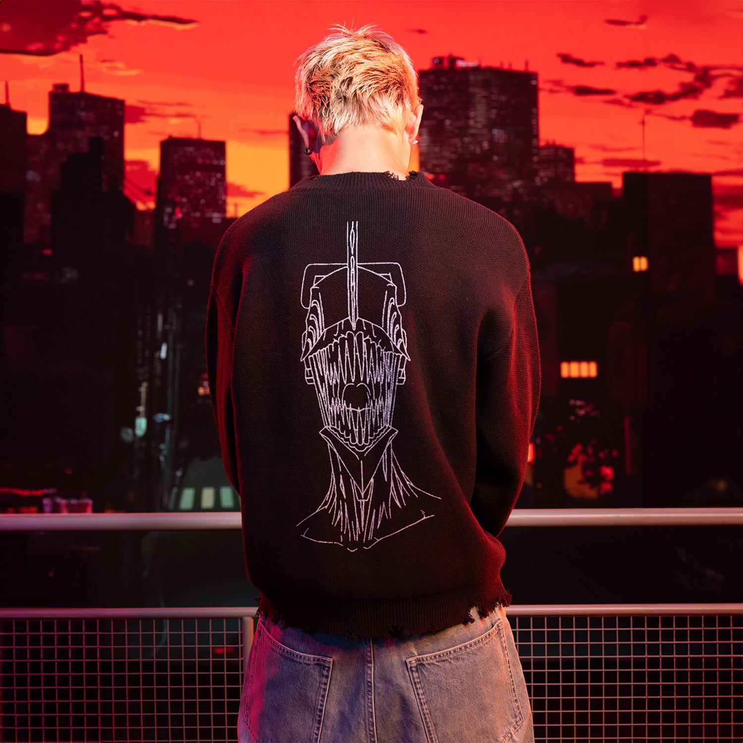 WHOOSIS Chainsaw Man Destruction Sweater