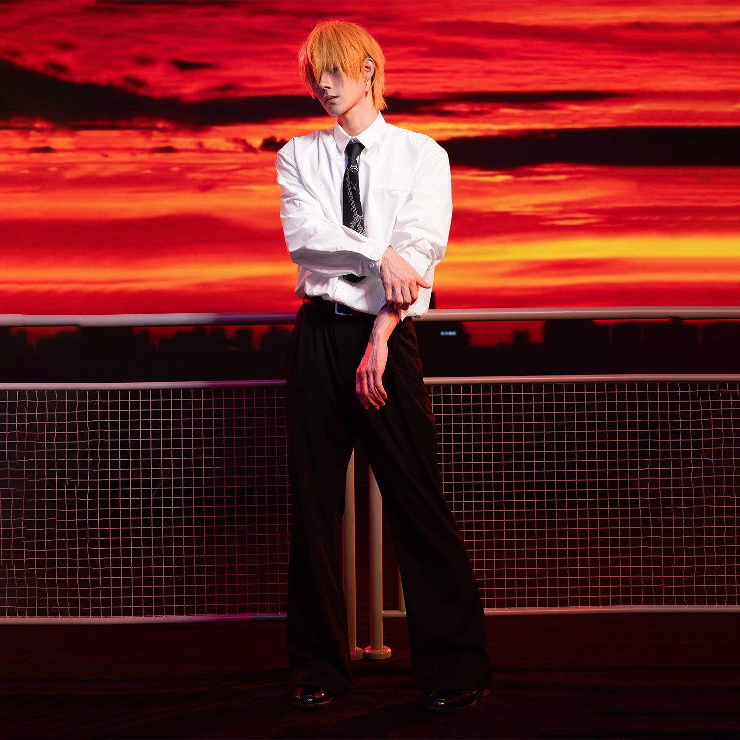 WHOOSIS Tie-Front Long-Sleeve Shirt