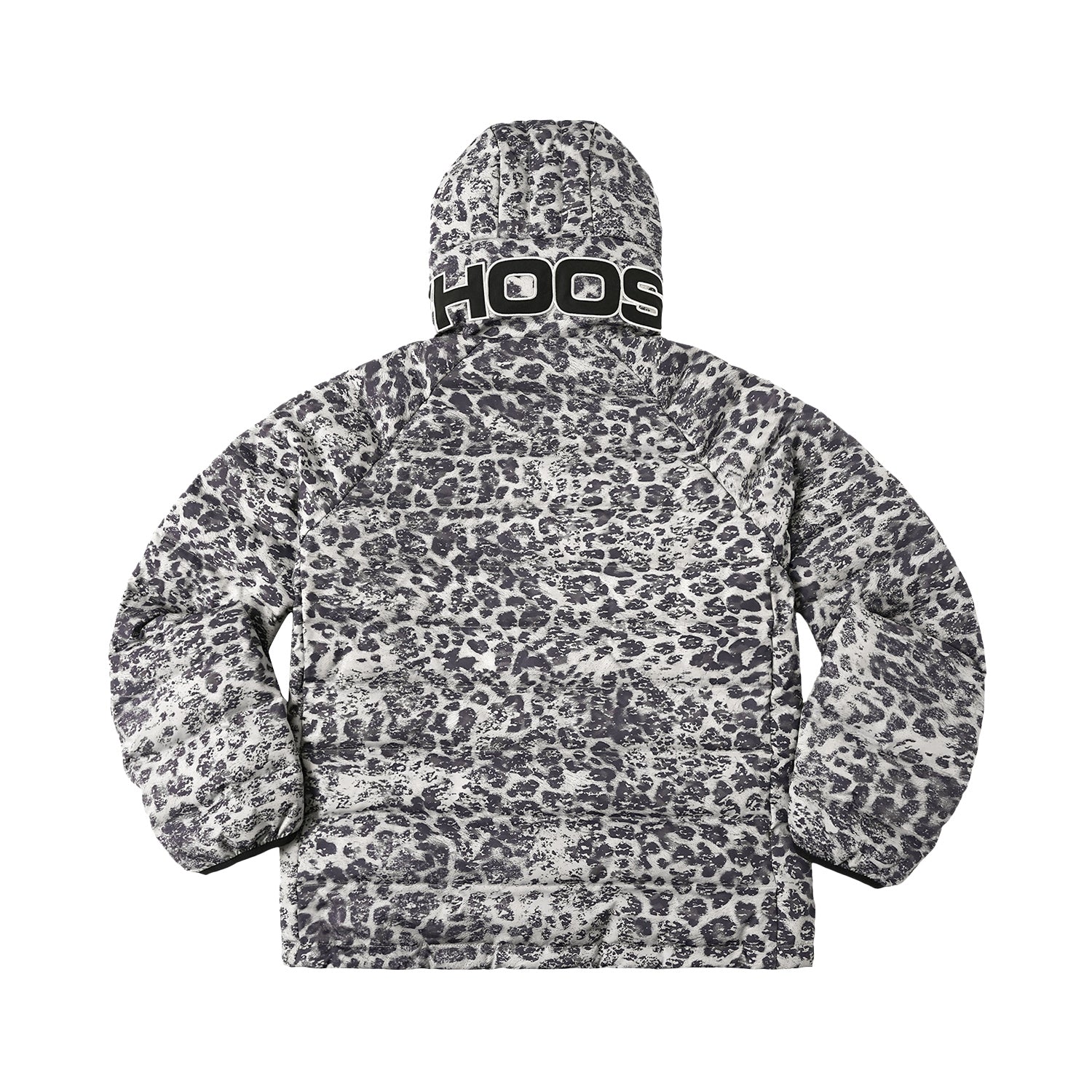 WHOOSIS Leopard Print Quilted Down Hooded Jacket
