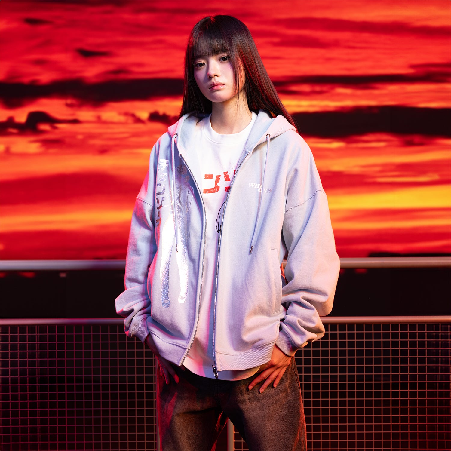 WHOOSIS Laser-Printed Character Hoodie