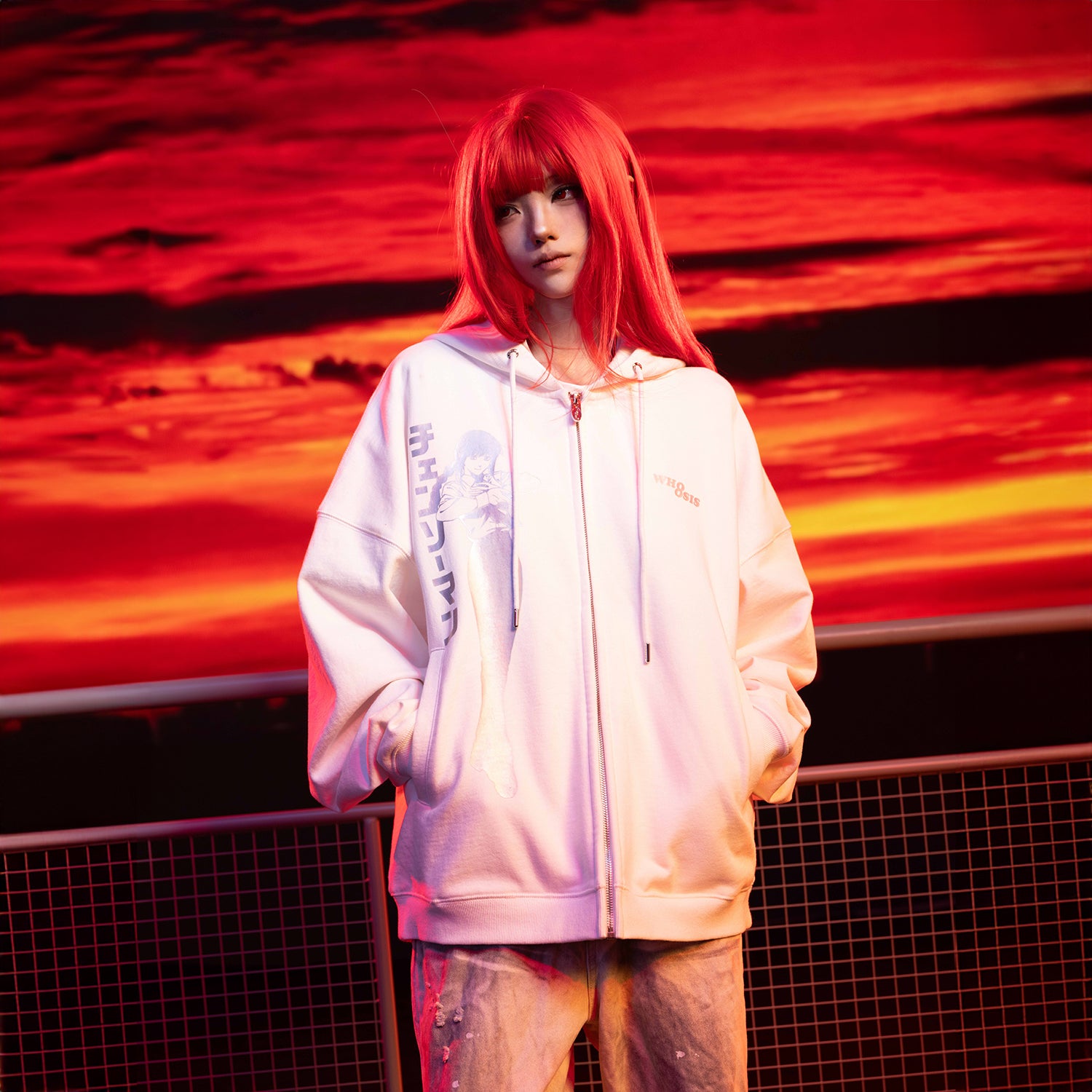 WHOOSIS Laser-Printed Character Hoodie