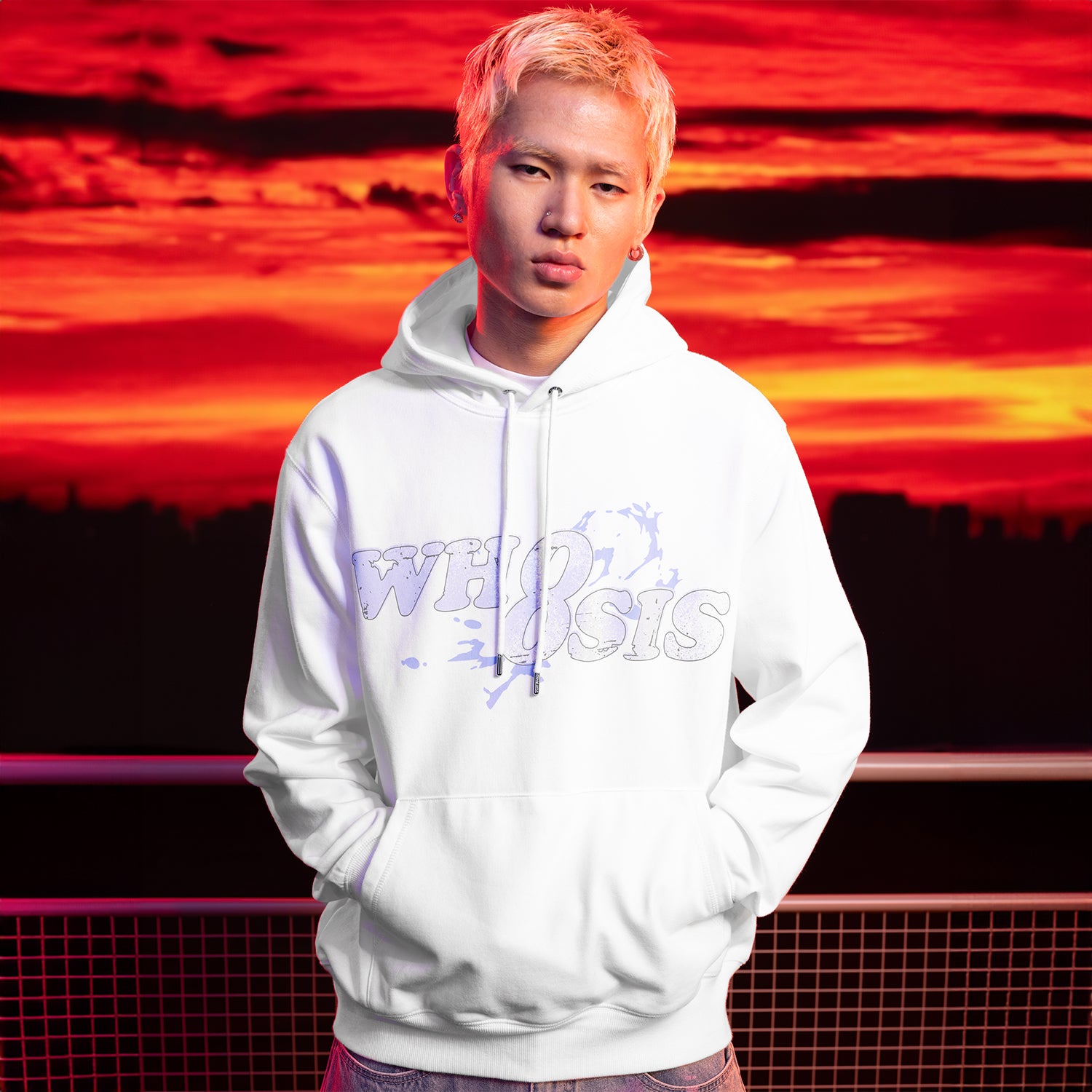 WHOOSIS Marbled Print Hoodie