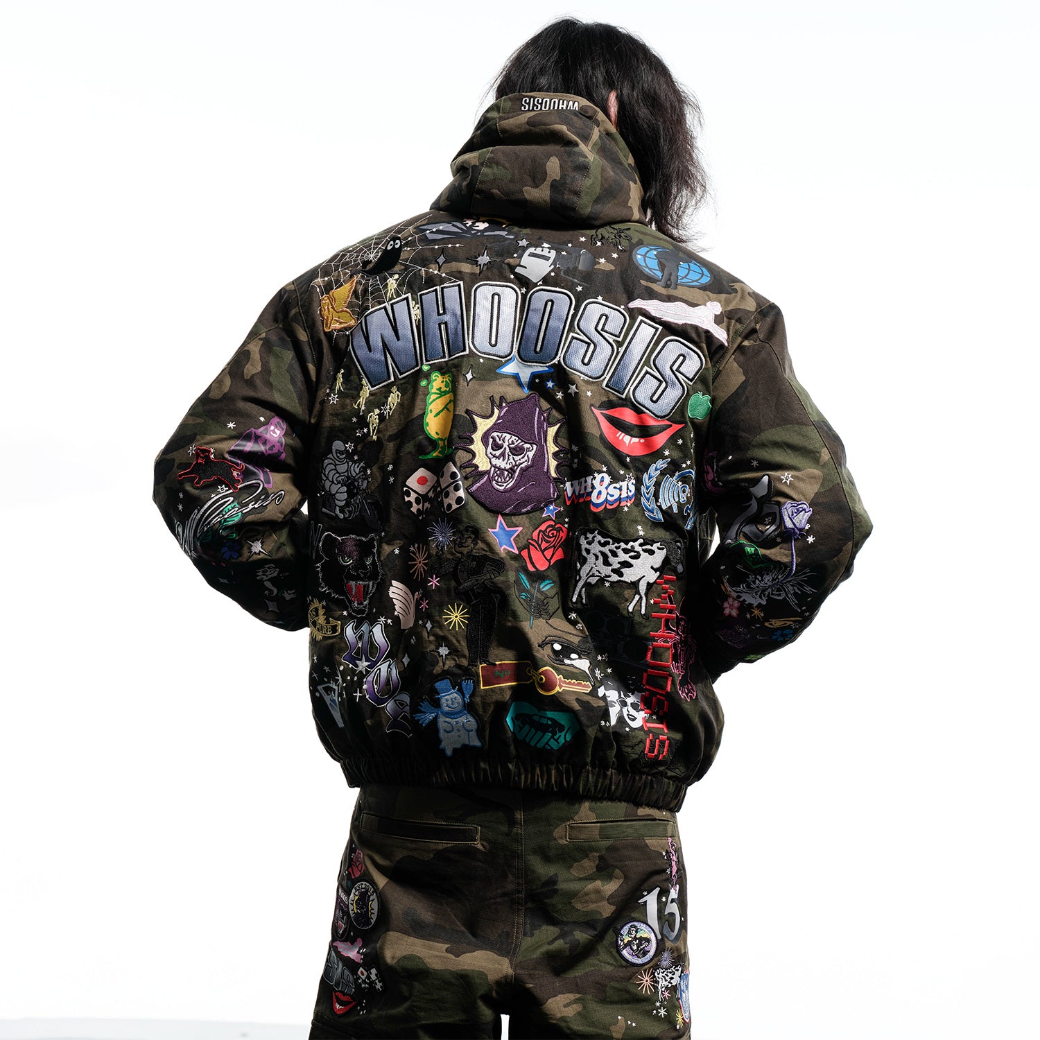 WHOOSIS Camouflage Patchwork Cotton Jacket