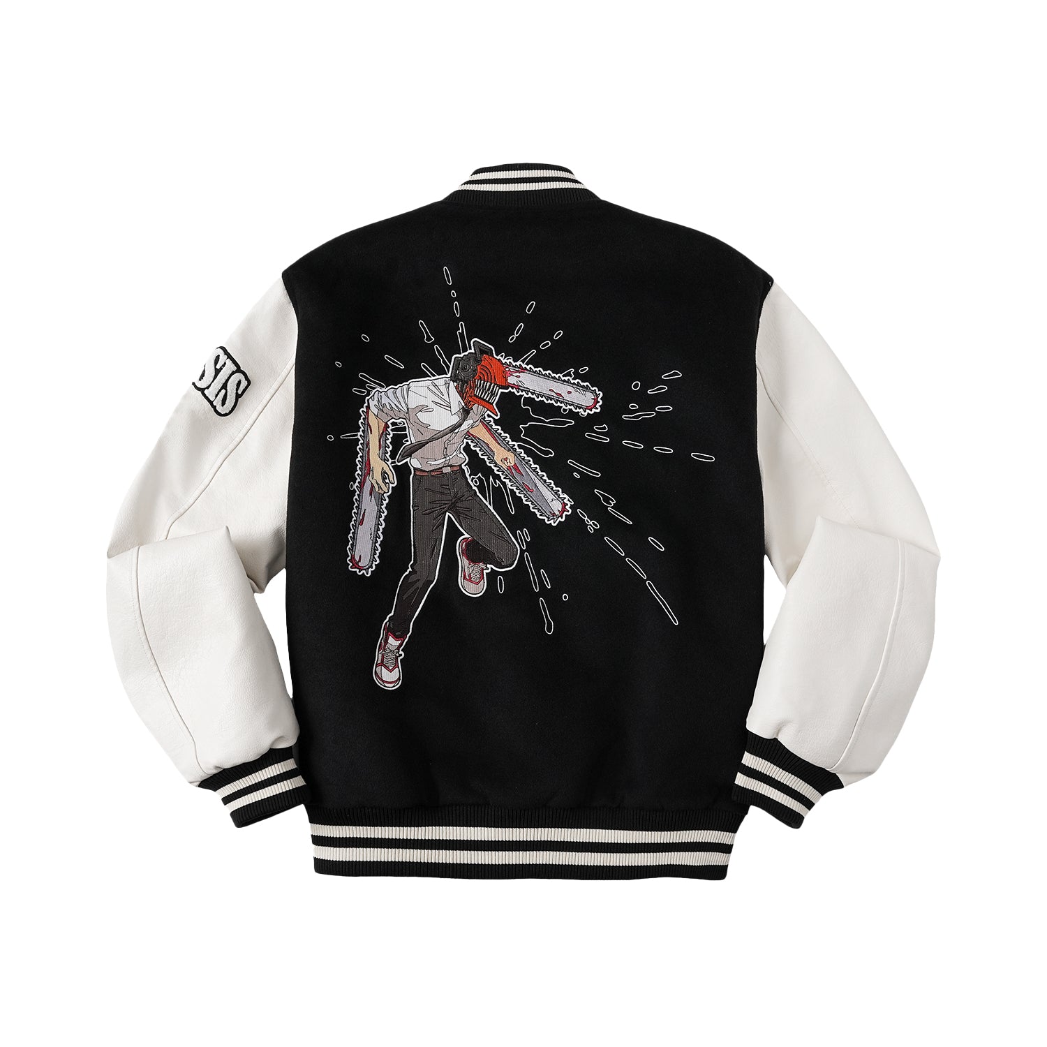 WHOOSIS Character Embroidered Quilted Baseball Jacket