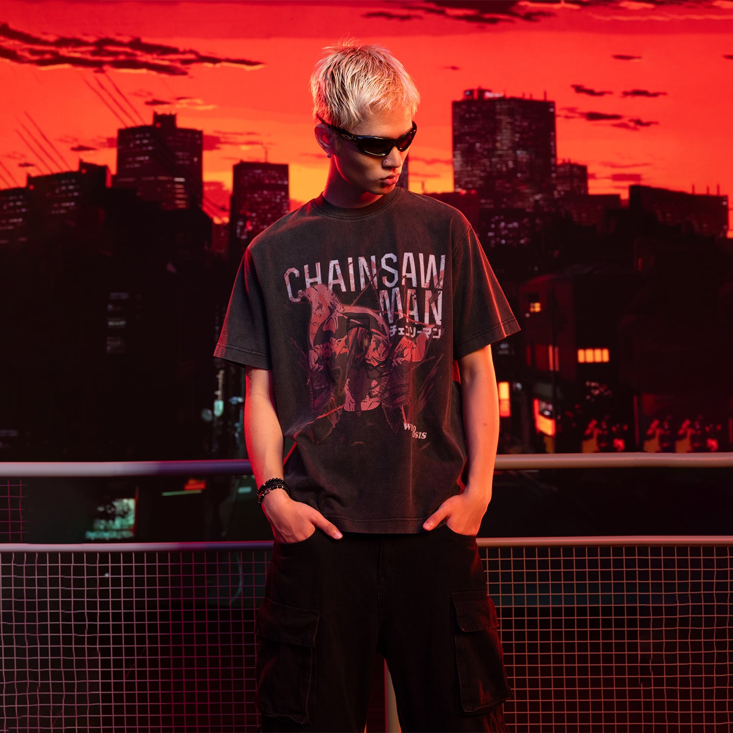 WHOOSIS Chainsaw Man Washed T-Shirt