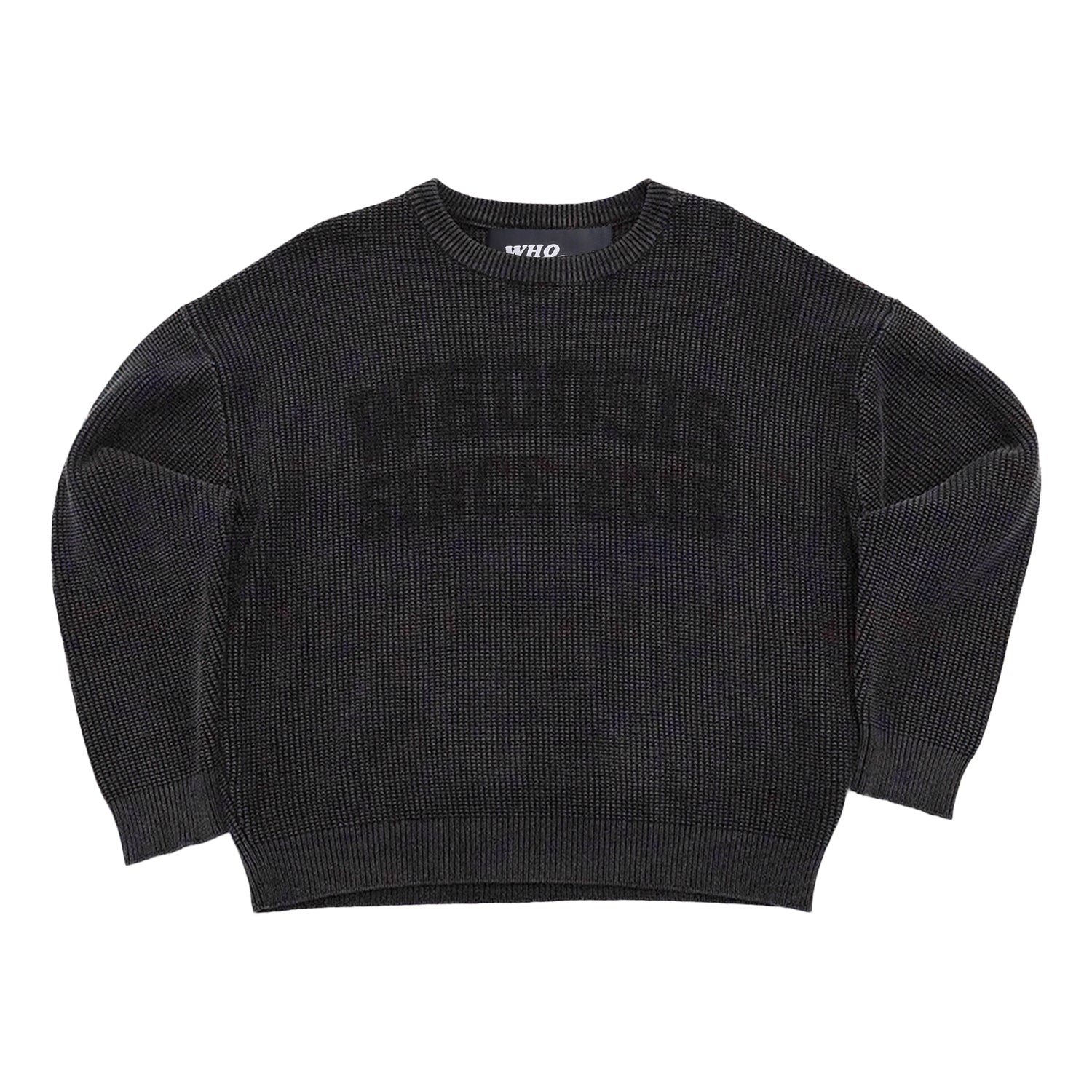 WHOOSIS Water-Washed Vintage-Look Crewneck Sweater