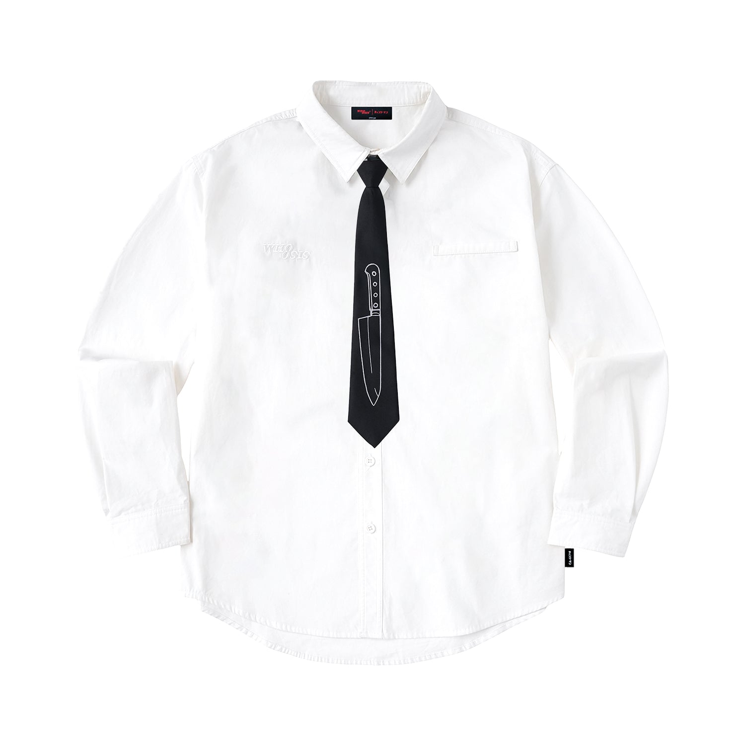 WHOOSIS Tie-Front Long-Sleeve Shirt