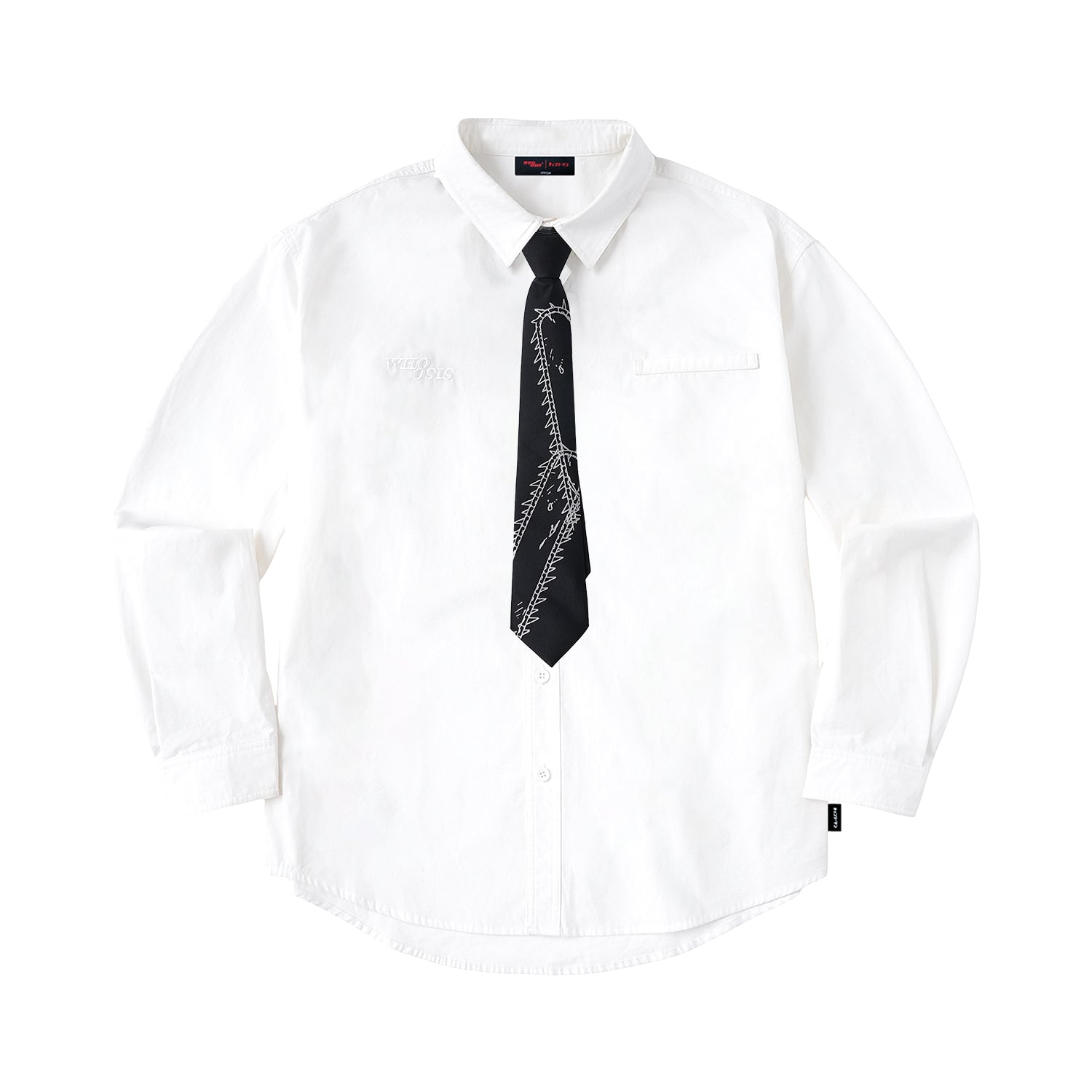 WHOOSIS Tie-Front Long-Sleeve Shirt